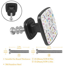 Set di 4 pezzi con maniglia quadrata per armadio da cucina, credenza, cassettiera, cassettiera, con viti, per cucina, comò, armadietto, bagno, guardaroba, unicorno elefante animale