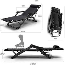L&B-MR - Sedia a sdraio reclinabile con cuscini imbottiti e poggiapiedi per giardino, campeggio, piscina, spiaggia, colore: nero