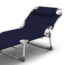 Lettino prendisole in metallo, lettino pieghevole, 194 * 68 * 78 cm, 150 kg max.聽Carico statico, resistente alla ruggine, con set di cuscini blu scuro, sedie reclinabili da giardino con regolazione i