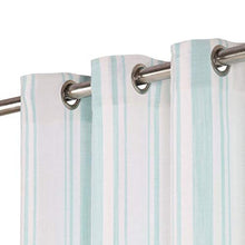 vidaXL 2X Tende con Anelli Classici Eleganti Traslucide Moderne Tendaggi Rivestimento Finestre Privacy in Metallo e Cotone 140x245cm Blu a Strisce