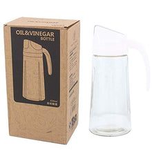 Dispenser di olio senza gocciolamento Auto Flip Glass Condimento per insalata Bottiglia Condimento per olio Contenitori per olio da cucina per olio Manico antigoccia per la cottura della cu(bianca)