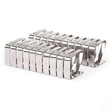 OVBBESS - Set di 20 mollette regolabili in acciaio, per feste, ristoranti, picnic, esterni, 5 x 4 cm, colore: argento