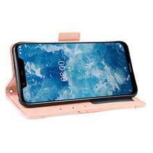 LODROC Cover Nokia 8.1 2018 Flip Cover Custodia Protettiva Caso Libro in Pelle PU con Portafoglio, Funzione Supporto, Chiusura Magnetica per Nokia8.1 - LOBYU0200752 Rosa