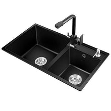 Lavandino Nero Ristrutturazione Lavandino Lavandino Lavandino Ristorante Lavandino Doppio Lavabo Lavandino Lavapiatti Lavandino Attrezzature per bagni Vasca Doppia (Color : Black, Size : 72cm)