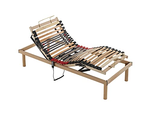 MENTOR - Rete Ortopedica a Doghe - Alzata Elettrica Singola 80x190 Kairy Med Elettrica DISP. Medico DETRAIBILE con 2 Motori (4 per Matrimoniale) indipendenti e Telecomando Wireless Omaggio