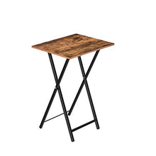 HOOBRO Tavolini, Tavolini per Spuntini, Pieghevoli Tavolo, Accanto al Divano, Stile Industriale, per Spazio Stretto, Struttura Stabile, Montaggio Facile, Marrone Vintage EBF15BZ01