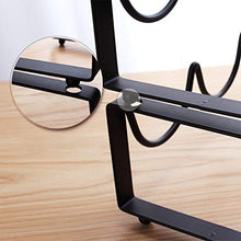 Portabottiglie in ferro da stiro, 2 strati U Space Wine Holder Rack,Salvaspazio supporto da banco per vino rosso o bianco 1 strato 2 bottiglie