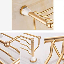 HYYDP Parete Porta Salviette Portasciugamani Retro in Alluminio da Bagno Mensola da Bagno a Doppio Strato con mensole e mensole da Bagno