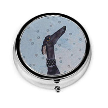 Scatola rotonda per medicina portatile, mini pillole in metallo, dispenser per pillole, borsa da tasca, regalo da viaggio, levrieri