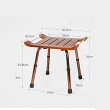 Bamboo Bath Chair for la Balneazione Anziani Bagno Sgabello Retrattile Altezza Telaio Lega di Alluminio