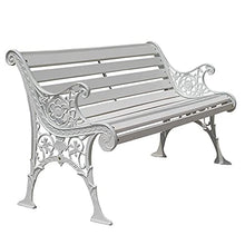 Panchina per terrazza del parco Panchina per il tempo libero all'aperto, Panchina da giardino resistente alle intemperie con struttura in ghisa e legno massello anticorrosivo, Panca da cortile a 2-3