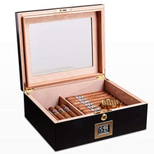 Cigar Humidor Dispositivo di Raffreddamento Household Legno di Cedro Cigar Cabinet Trasparente Protezione Solare Umidificatore Igrometro Elettronico Piano di Vernice