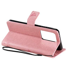 Artfeel Flip Portafoglio Custodia per Samsung Galaxy S20 Ultra,Pelle Rosa Cover Sbalzato Albero Farfalla Fiore Modello,Stile Libro con Porta Carte Chiusura Magnetica Supporto Caso