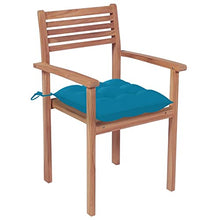 vidaXL Sedie da Giardino 2 pz con Cuscini Azzurro in Massello di Teak