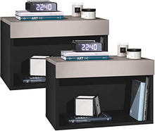 elb Due Comodini Design sospesi o a Terra. Frontali in 12 Colori a Scelta. Anche con con luci a LED. Modello Giga (Moka Opaco)