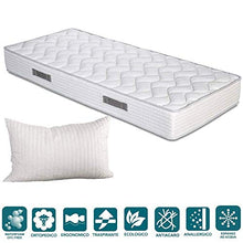 EVERGREENWEB - Materasso Singolo 90x200 in Waterfoam Alto 20 cm con Cuscino Memory Foam Gratis, Ortopedico, Rivestimento Effetto Massaggiante, Tessuto Antiacaro per Tutti Reti o Letti Singoli Fashion