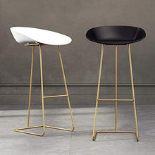 MYAOU Sgabelli da Bar per la Colazione con Seduta in plastica per cucine, Sgabello da Bar in Metallo con poggiapiedi Sgabello da Bar Casual Sedia da Bar del Nord Europa, Gambe Dorate