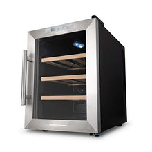 CREATE IKOHS WINECOOLER WOOD M - Cantinetta da 12 bottiglie, 33 l, 70 W, luce LED, display digitale, 3 ripiani, doppio isolamento, zone con temperatura da 11 a 18 gradi, ripiani in legno