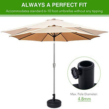 VONLUCE Base per Ombrellone Pesi per Ombrellone da 45.5 cm Supporto in Plastica per Ombrelloni da 17 Litri di Acqua o Sabbia per Mobili da Giardino e Patio Esterno, Portaombrelli da Giardino