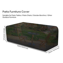 Ulikey Copertura della Mobilia, Panno Oxford 210D Rettangolo Copertura della Mobilia da Giardino, Regolabile Impermeabile Design Antivento Copertura Impermeabile Giardino (242 x 162 x 100cm)