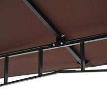 Outsunny Gazebo da Giardino 3x3m con Zanzariera, Tetto a 2 Livelli in Poliestere Struttura in Metallo Marrone