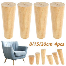 WSZMD 4pcs Gambe Mobili in Legno Massello 8 Cm 15 Cm 20 Cm 20cm Cono Inclinato Divano Letto Tavola E Sedia Piedi di Ricambio Piedi in Pendenza, Comodino (Color : 15CM X 4PCS)