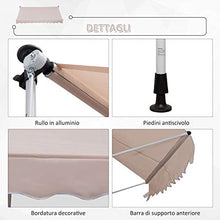 Outsunny Tenda da Sole a Bracci con Manovella, Struttura Telescopica in Metallo e Parasole in Poliestere 300x150cm