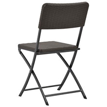 vidaXL 2X Sedie da Giardino Pieghevoli HDPE e Rattan Marrone Seduta Seggiole