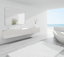 Specchio bagno con profilo in alluminio anodizzato brill Laura - Orizzontale L80xH70 cm - Prodotto Made in Italy