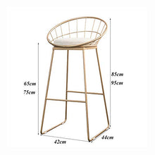 LIYIN-Sedie Sedia da Bar con Sgabello Alto Dorato, sgabelli da Bar per seggiolone per Colazione, Sedia da Pranzo Creativa per Cucina in Ferro battuto per la casa (Altezza Seduta: 65 cm / 75 cm)
