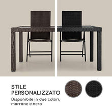 blumfeldt Peniche - Tavolo da Giardino, Superficie Tavolo 150 x 90 cm, per 6 Persone, Materiali: Polyrattan/Alluminio/Vetro, Resistente alle Intemperie, Aspetto Rattan, Nero