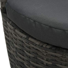 Tidyard Set da Bistrot 3 pz con Cuscini in Polyrattan Grigio,Set Tavolo e Sedie da Giardino per Esterno in Polyrattan Grigio,Salotto da Giardino,Salottino da Giardino,Salottino da Esterno