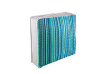 FAB HAB Cuscino per Accento all'aperto, Resistente ai Raggi UV e agli Agenti atmosferici, plastica Riciclata, Cancun - Turquoise & Moss Green (51 cm x 51 cm)