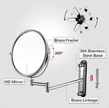 HGXC Specchio da Parete con ingrandimento 10X Specchio da Barba da Bagno Specchio da Bagno Rotante con ingrandimento a Doppia Faccia
