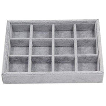 Haucy Scatola portaoggetti per gioielli, con 12 piccole griglie, 20 x 15 x 3 cm
