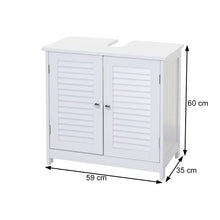 Mendler Arredo bagno serie HWC-F75 MDF bianco 35x59x60cm mobile sotto lavabo