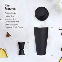 Wenzhihua Set di Miscelazione per Cocktail Set di Cocktail, Set di Cocktail, Set di Cocktail in Acciaio Inox Nero Opaco 11 Pezzi Parigino, Strumento BarStrumento A Barre