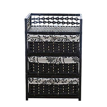 MAHFEI-Cestini Portaoggetti, Stile Country Cassettiera in Rattan Tessitura A Mano Comodino da Pavimento Armadio per Bambini Stabile E Durevole Organizza La Cassettiera
