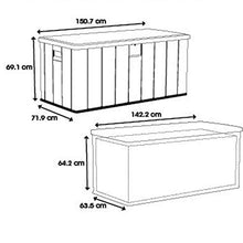VHGYU Outdoor Storage Box Outdoor Storage Box 150-Gallon all Weather Esterna Impermeabile armadietto for Patio Prato Giardino per Indoor Bagagli attività: (Color : Gray, Size : 150.7x71.9x69.1cm)