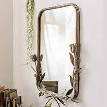 Specchio in Ferro battuto Specchio Floreale retrò Specchio per Il Trucco Specchio Decorativo Portico a Parete Soggiorno Camera da Letto Specchio Specchio a Mezza Lunghezza Specchio per Il Trucco