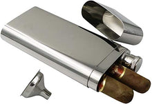 GWZZ Doppio Cigar Humidor Tubo ispessite in Acciaio Inox Fumo Set Regalo di Festa Comodo da trasportare Humidor Regalo Creativo,Metallic