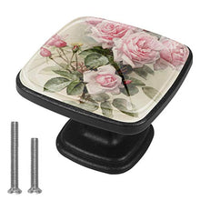 Rosa 4 PCS Pomelli per Porta, Pomolo per Mobile, Pomelli per Mobili con Viti, Maniglia per Armadietto, Pomelli per Porta, Pomelli per Cassetti per Porta, Armadio, Cassetto e Credenza