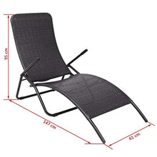Fesjoy Sdraio da Giardino Lettini da Giardino Sdraio Pieghevole Sedia da Giardino reclinabile Beach Camp Sunlounger Sedie reclinabili All'aperto Poltrona in Rattan Nera