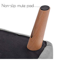 Mobili per la casa e giardino Sgabello in legno rettangolare con sgabello Sgabello imbottito in metallo con ottomana Sgabello con 4 gambe in faggio e rivestimento in lino (coperchio sfoderabile) Ottom