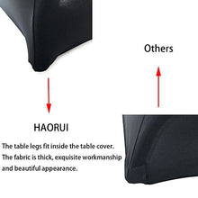 HAORUI Copri tovaglia Rettangolare di 4 Piedi in Spandex Lycra Elastico Adatto al Banchetto Nuziale (Nero)