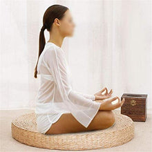 zhengowen Sedili Tatami Meditazione Rotonda Meditazione Modifica Soft Pouf Pouf Tatami Cuscino Cuscino da Pavimento Meditazione Yoga Rotondo Cuscino del Sedile Cuscino in Erba Intrecciata