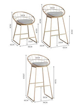 CSQ Sedia Per Camera Da Letto, Sedia Da Bar Rotondo In Metallo Spogliatoio Per La Casa Salone Di Bellezza Sgabello Per Trucco Sedia Da Pranzo Per Caffè Altezza 45/65 / 75CM(Color:B,Size:45CM)