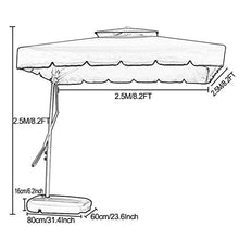 ZJDMF Ombrellone da Giardino in Crema da Esterno Portatile con Ombrellone a Banana E Ombrellone da Spiaggia con Protezione Solare di Base E Pioggia 2,5 × 2,5 × 2,5 M （8,2 × 8,2 × 8,2 Piedi）