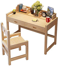 Tavolo da studio per bambini in legno con tavolo da studio regolabile per studenti, libreria, tavolo per la casa, set (colore: vernice Dimensioni: 100 cm) -100 cm_non verniciato