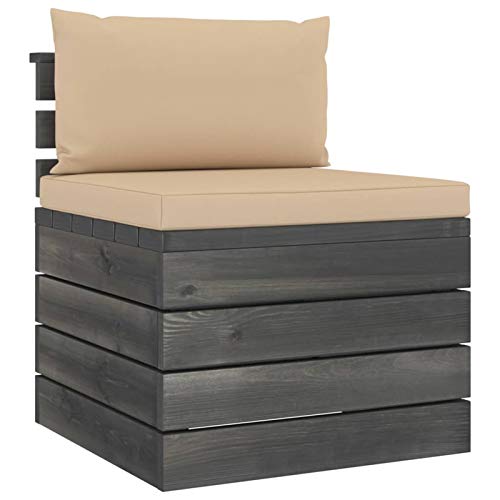 Tidyard Divano Centrale da Giardino Pallet con Cuscini in Legno di Pino,Cuscino per Sedia,Schienale per Divano Pallet，per Divano da Giardino, Interno ed Esterno